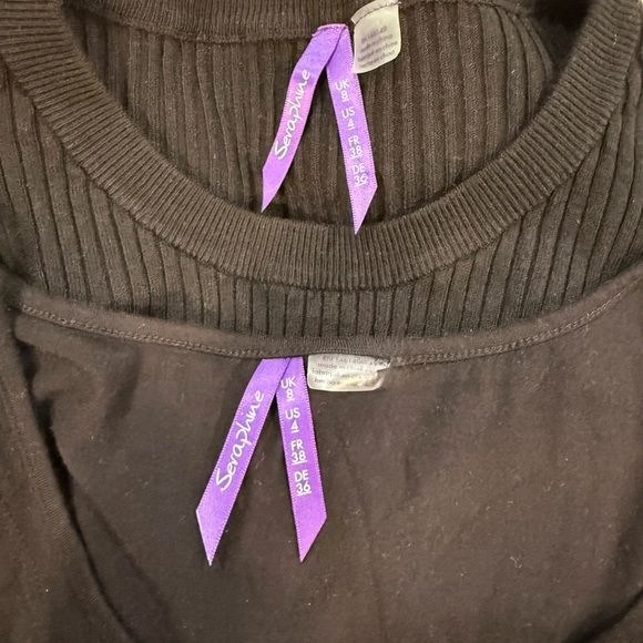 Seraphine Black Ribbed Maternity Top - Picture 8 of 8